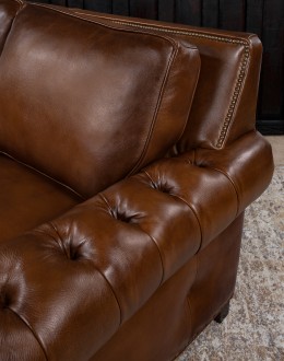 Prescott Brown Leather Sofa