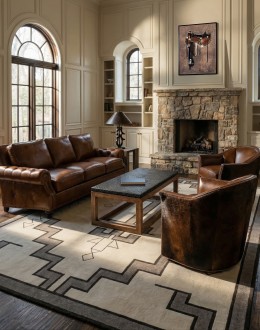 Prescott Brown Leather Sofa