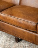 full grain tan leather sofa