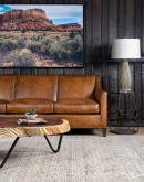 full grain tan leather sofa