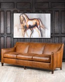 full grain tan leather sofa