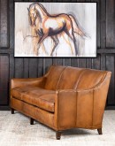 full grain tan leather sofa