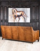 full grain tan leather sofa