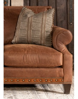 distressed brown leather sofa