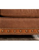 distressed brown leather sofa