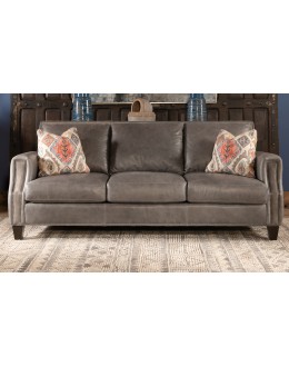 slate grey leather sofa