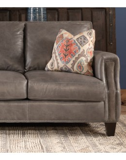 slate grey leather sofa