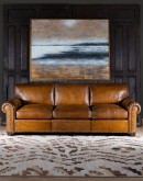 distressed saddle leather sofa