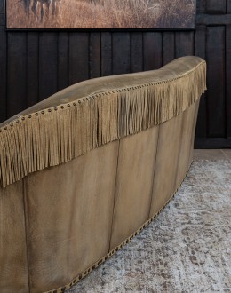 Sydney Relic Western Fringe Leather Sofa