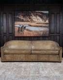 Syndey Chaps Western Fringe Leather Sofa
