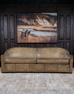 Sydney Relic Western Fringe Leather Sofa