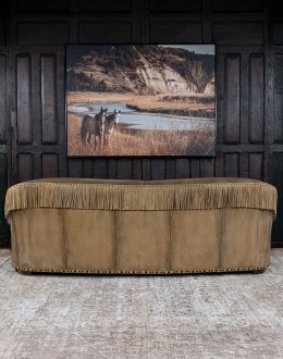 Sydney Relic Western Fringe Leather Sofa