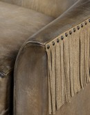 Syndey Chaps Western Fringe Leather Sofa