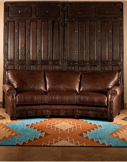 Texas Curved Leather Sofa
