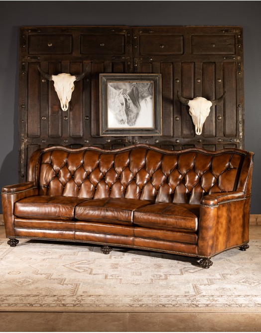 Victoria Tufted Leather Sofa