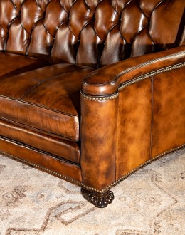 high end leather sofa with tufted back, hand burnished leather chesterfield sofa