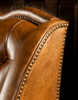 high end leather sofa with tufted back, hand burnished leather chesterfield sofa