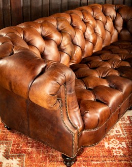 Winchester Tufted Leather Sofa high quality leather chesterfield sofa, remington tanner furniture,chesterfield sofa with saddle leather