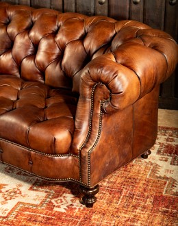 Winchester Tufted Leather Sofa high quality leather chesterfield sofa, remington tanner furniture,chesterfield sofa with saddle leather