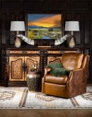 western style leather swivel chair