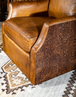 western style leather swivel chair