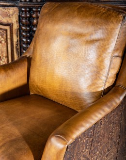 western style leather swivel chair