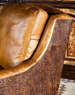 western style leather swivel chair
