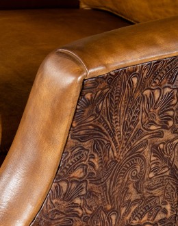 western style leather swivel chair