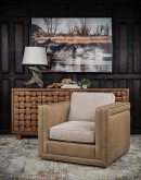 Bryce Sand Leather Swivel Chair