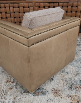 Bryce Sand Leather Swivel Chair