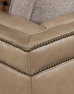 Bryce Sand Leather Swivel Chair
