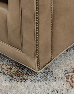 Bryce Sand Leather Swivel Chair