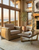 Bryce Sand Leather Swivel Chair