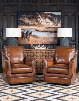 Calexico Leather Swivel Glider