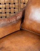 hand burnished leather swivel and glider chair,saddle leather chair