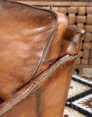 hand burnished leather swivel and glider chair,saddle leather chair