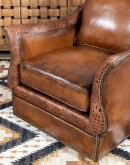 hand burnished leather swivel and glider chair,saddle leather chair