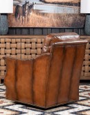 hand burnished leather swivel and glider chair,saddle leather chair