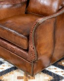 hand burnished leather swivel and glider chair,saddle leather chair