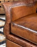 hand burnished leather swivel and glider chair,saddle leather chair