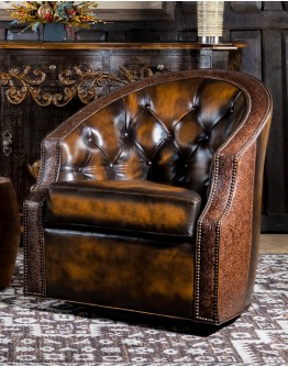 Caribou Leather Swivel Chair