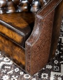 western style leather chair that swivels 