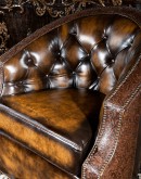 western style leather chair that swivels 