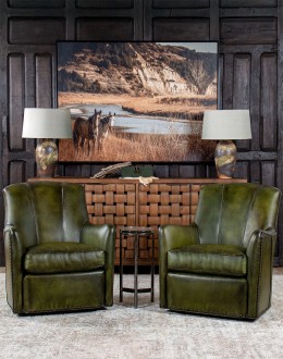 Crockett Olive Swivel Chair