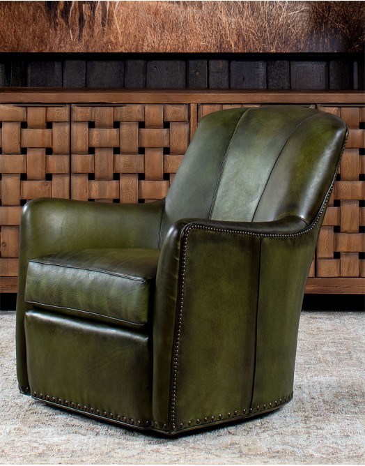 Crockett Olive Swivel Chair
