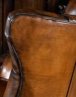 Dakota Tufted Swivel Chair fine western style living room swivel chair,saddle leather swivel chair