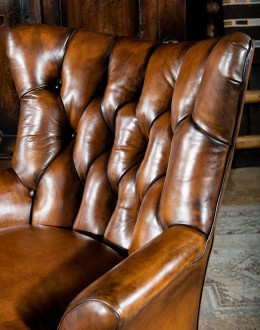 Dakota Tufted Swivel Chair fine western style living room swivel chair,saddle leather swivel chair