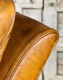 dakota swivel chair,swivel glider chair with saddle leather,saddle brown