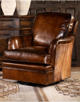 Hennessy Leather Swivel Glider
