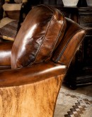 dakota swivel chair,swivel glider chair with saddle leather and brindle cowhide on outside